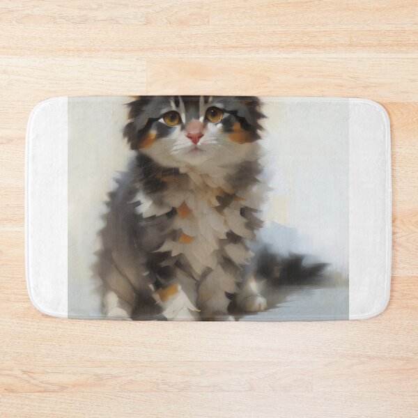 Item preview, Feline Vigilance: A watchful kitty oil painting designed and sold by KH-GardenEden.