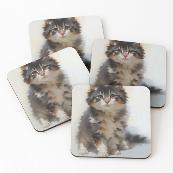 Item preview, Feline Vigilance: A watchful kitty oil painting designed and sold by KH-GardenEden.
