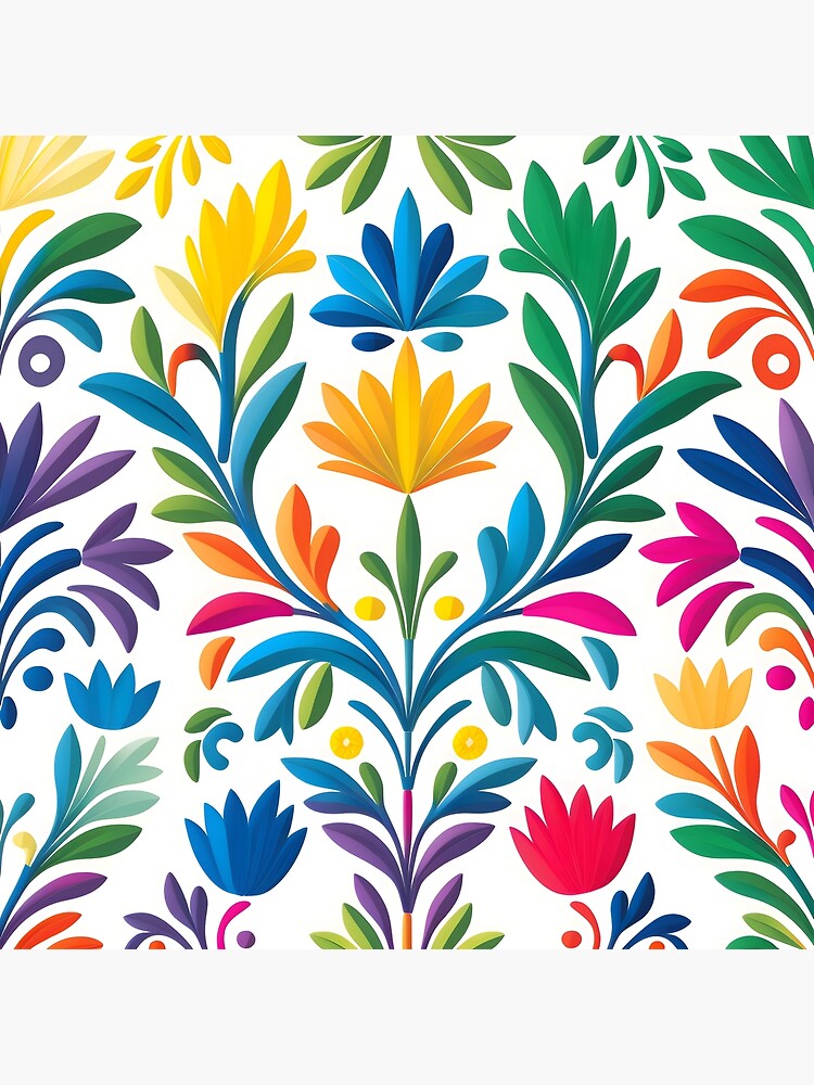 Mexican Otomi Flower T-shirt Design Vector Download