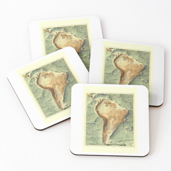 Item preview, 1907 South America Bathymetrical Relief Map 3D digitally-rendered designed and sold by ThinkAboutMaps.
