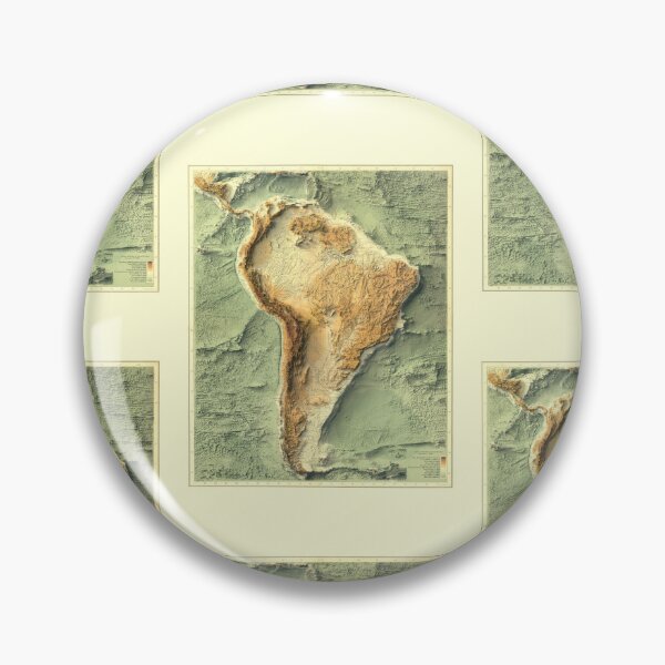 Item preview, 1907 South America Bathymetrical Relief Map 3D digitally-rendered designed and sold by ThinkAboutMaps.