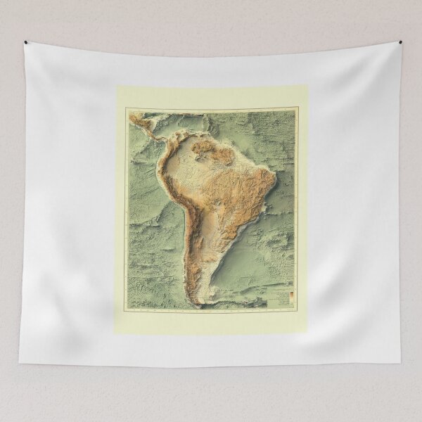 Item preview, 1907 South America Bathymetrical Relief Map 3D digitally-rendered designed and sold by ThinkAboutMaps.
