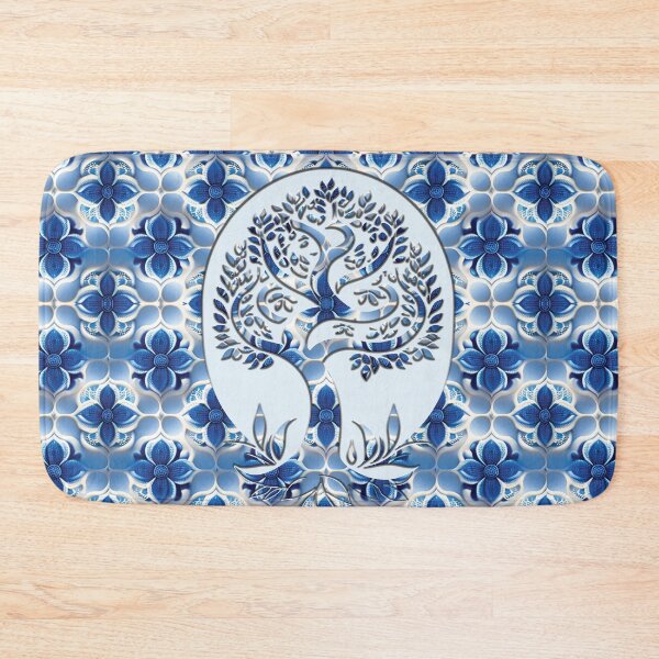 Item preview, Blue and White Tree with floral patterns designed and sold by Witsprings.