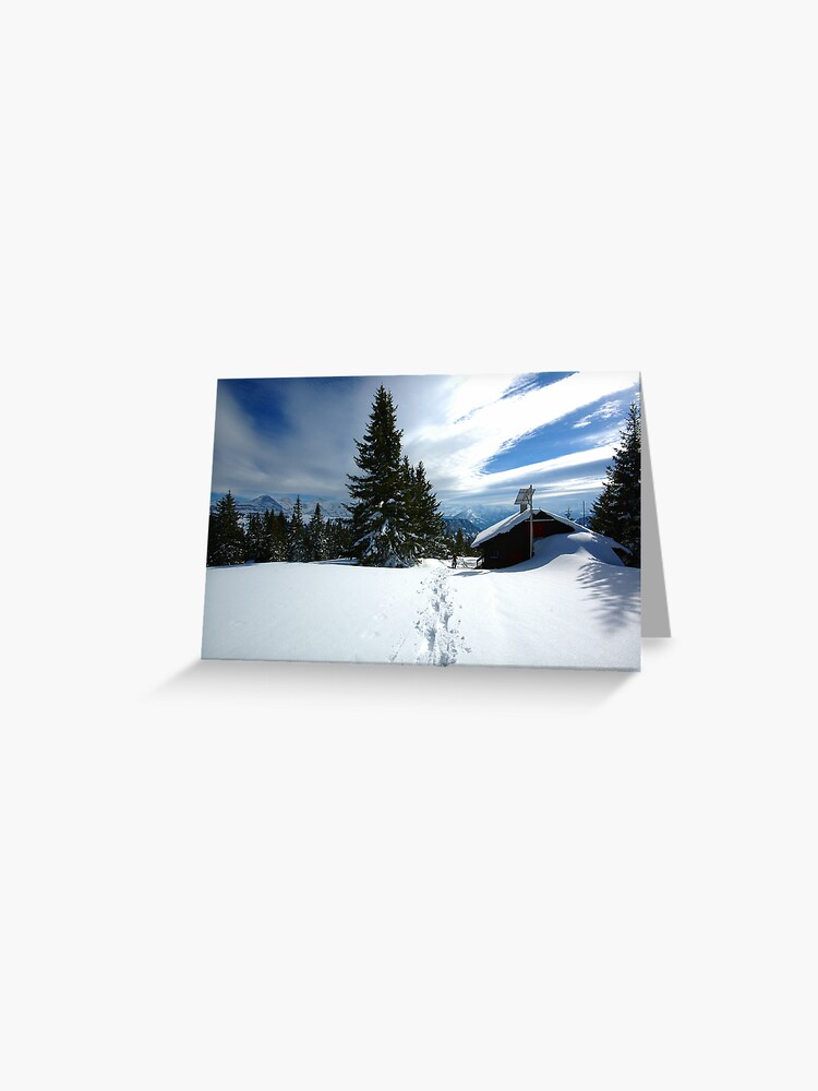 Thumbnail 1 of 2, Greeting Card, Snowshoeing designed and sold by expatraveler.