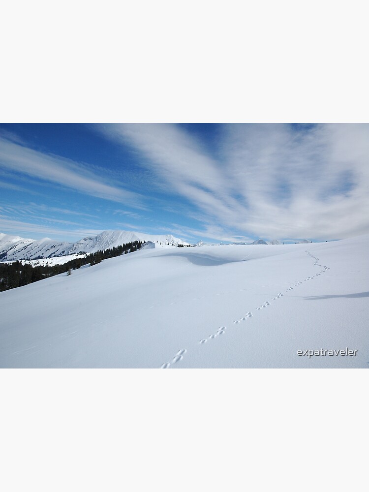 Thumbnail 2 of 2, Greeting Card, Footprints in the Snow designed and sold by expatraveler.