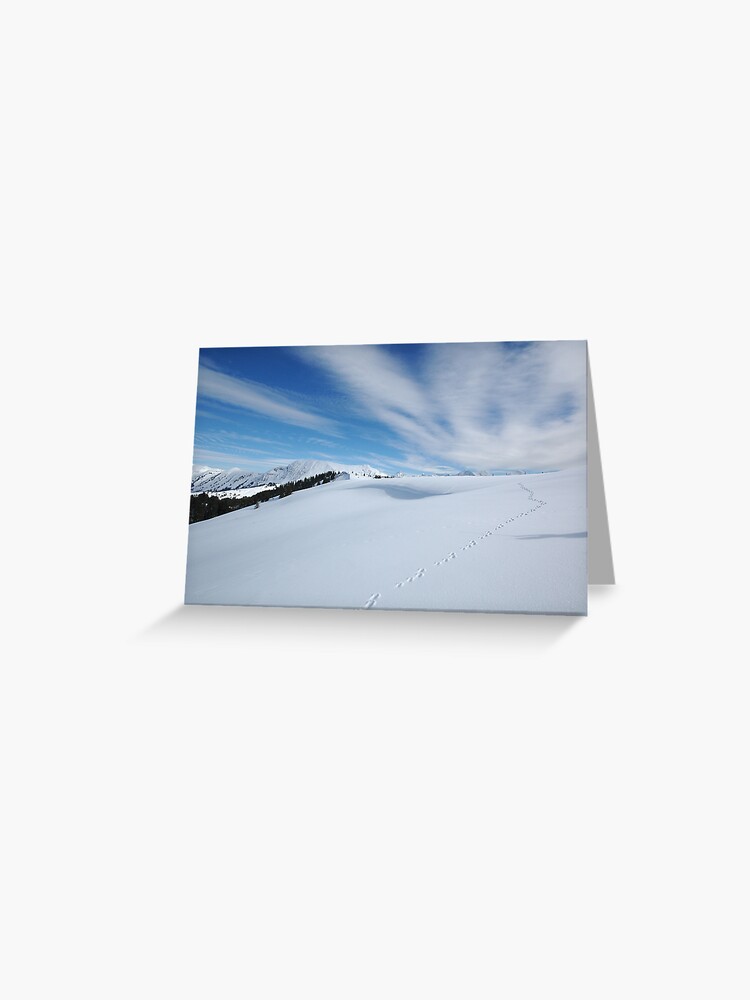 Thumbnail 1 of 2, Greeting Card, Footprints in the Snow designed and sold by expatraveler.