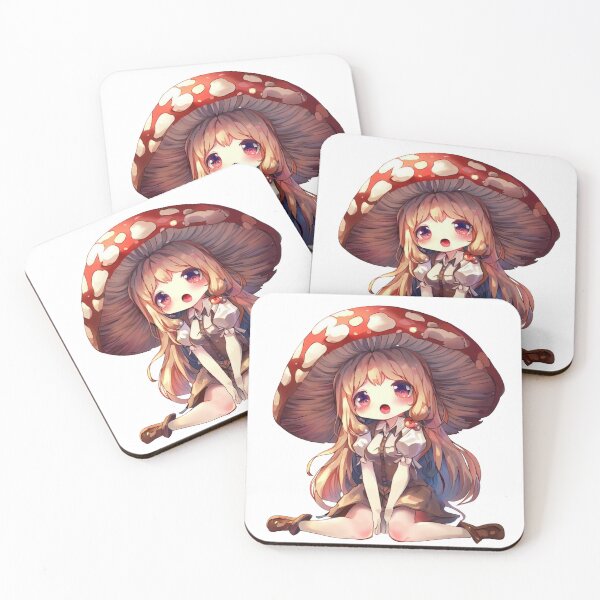 Item preview, cute anime mushroom girl designed and sold by Cyndarella.
