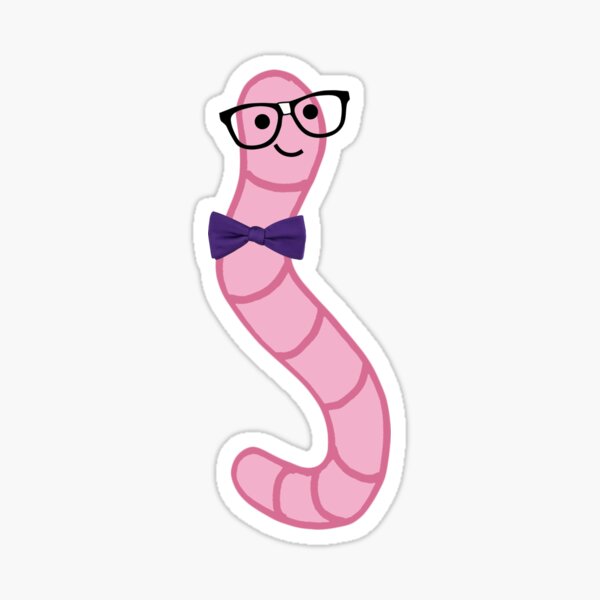 Item preview, worm (nerd) designed and sold by mystudiocreate.