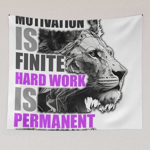 Item preview, Hard Work beats Motivation l Text design designed and sold by Artsynator.