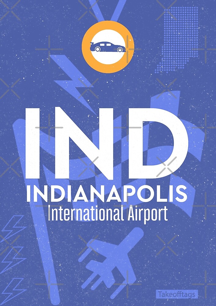 "IND Indianapolis airport code" by airportstickers K. G. Redbubble