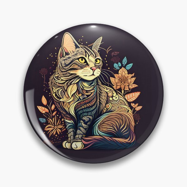 Item preview, Boho Cat Art Vintage Colorful Lover Design designed and sold by bernardbowman.