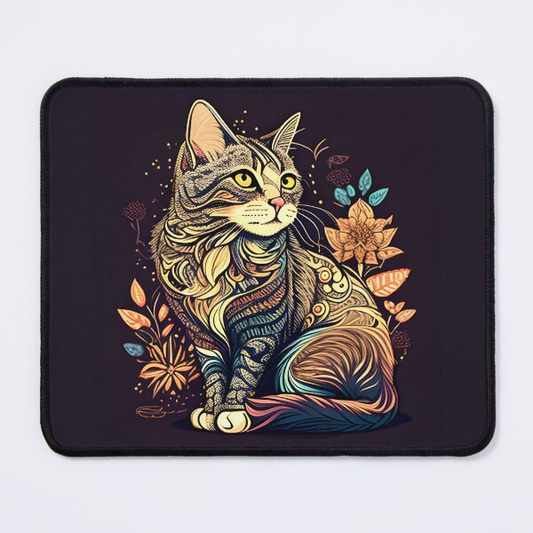 Item preview, Boho Cat Art Vintage Colorful Lover Design designed and sold by bernardbowman.