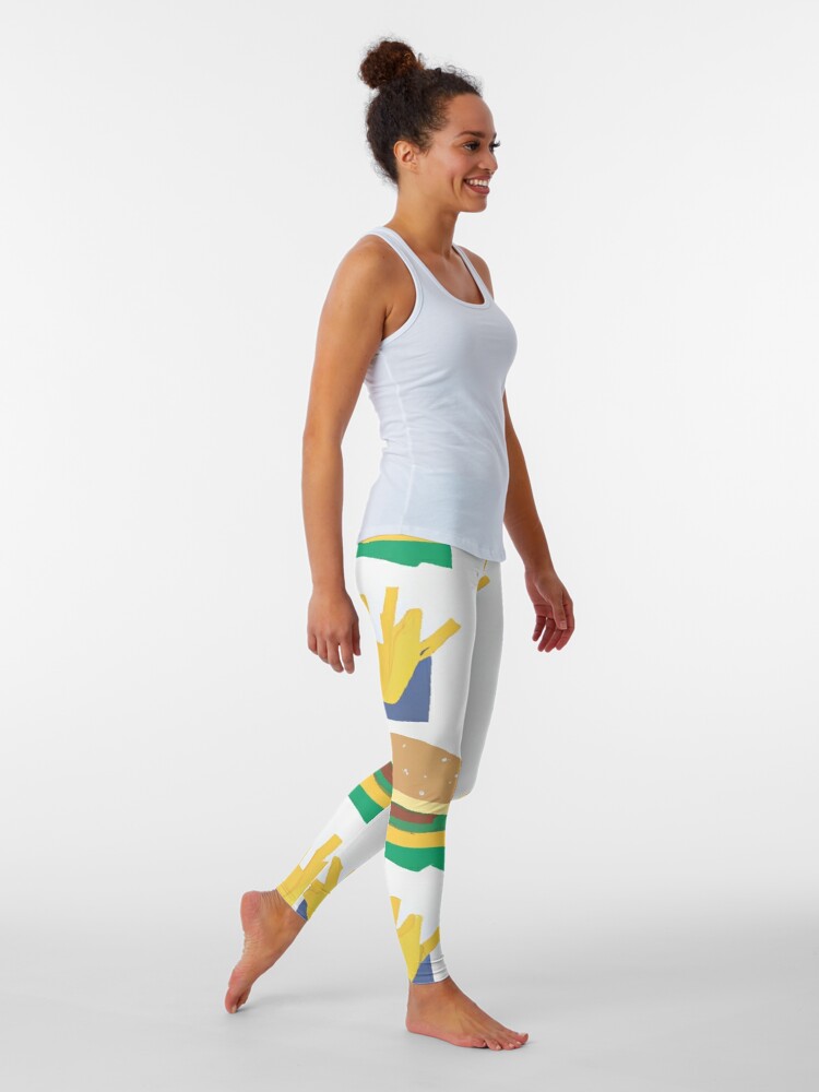 Discover Hamburgers and French Fries Pattern Leggings