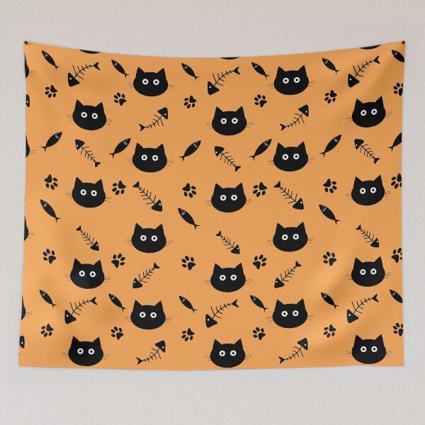 Item preview, black cat seamless pattern designed and sold by Ijjul322.