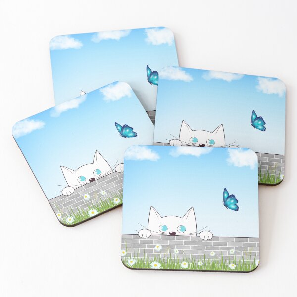 Item preview, Cat Peeking at a Butterfly designed and sold by Usagi-Kun.
