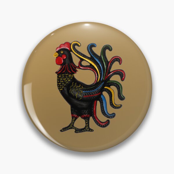 Item preview, Black Cast Iron Rooster with Colorful Plumage designed and sold by DEL-Productions.