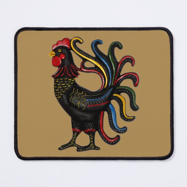 Item preview, Black Cast Iron Rooster with Colorful Plumage designed and sold by DEL-Productions.