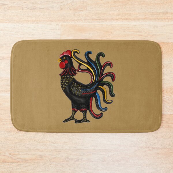 Item preview, Black Cast Iron Rooster with Colorful Plumage designed and sold by DEL-Productions.