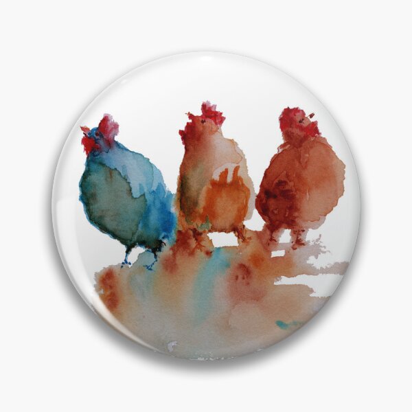 Item preview, Chooks in watercolor designed and sold by Sylvie Murray.