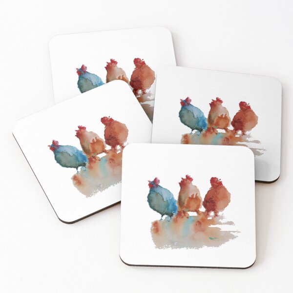 Item preview, Chooks in watercolor designed and sold by Sylvie Murray.