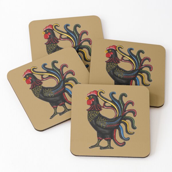 Item preview, Black Cast Iron Rooster with Colorful Plumage designed and sold by DEL-Productions.