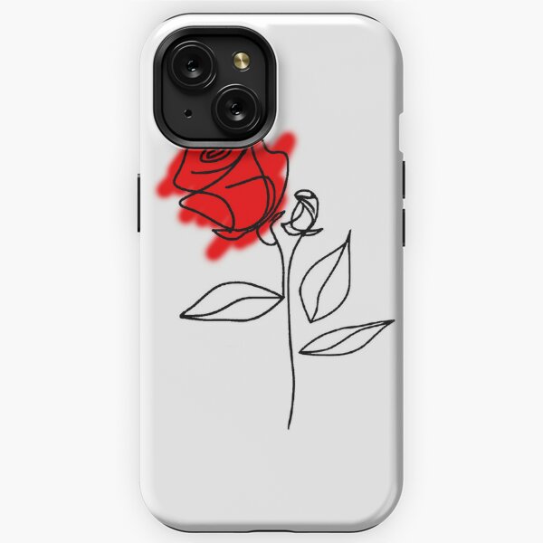 Rose Line Art Drawing iPhone Case