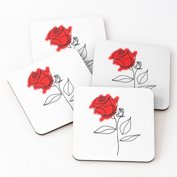 Item preview, red rose line art simple minimalist drawing line art  designed and sold by claywalkr.