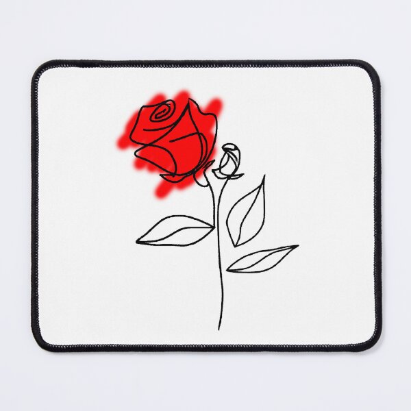 Item preview, red rose line art simple minimalist drawing line art  designed and sold by claywalkr.