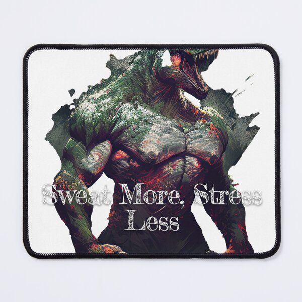 Item preview, Sweat More, Stress LessDesignBodybuilding Fitness Gym Workout Exercise Merch Print Design designed and sold by tengamerx.