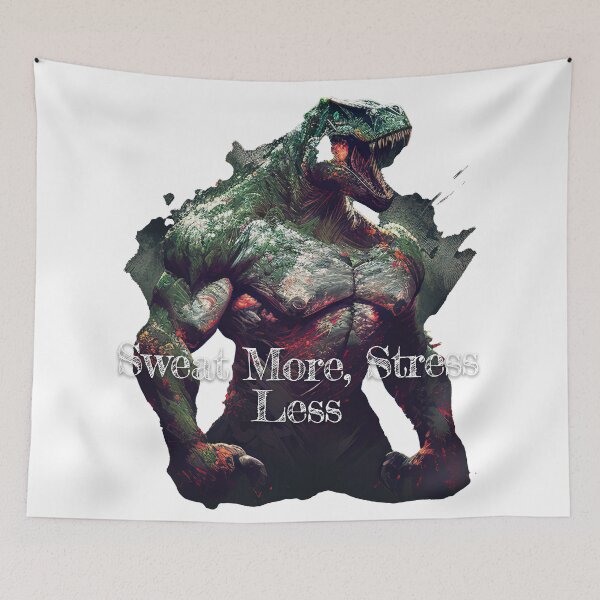 Item preview, Sweat More, Stress LessDesignBodybuilding Fitness Gym Workout Exercise Merch Print Design designed and sold by tengamerx.