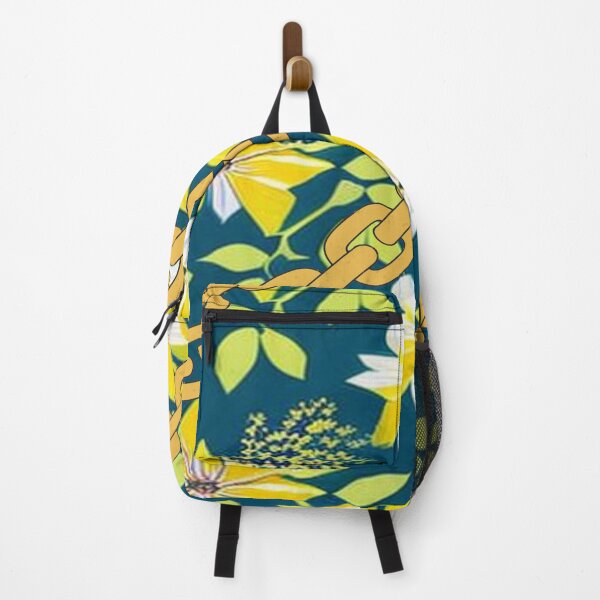 Item preview, Abstract Yellow Floral with Gold Chain Pattern on Green designed and sold by calibrit.