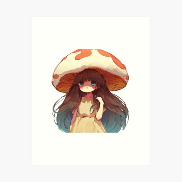 cute mushroom girl Art Board Print for Sale by Cyndarella  Redbubble