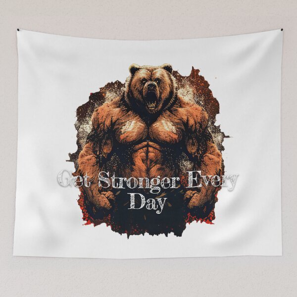 Item preview, Get Stronger Every DayDesignBodybuilding Fitness Gym Workout Exercise Merch Print Design designed and sold by tengamerx.