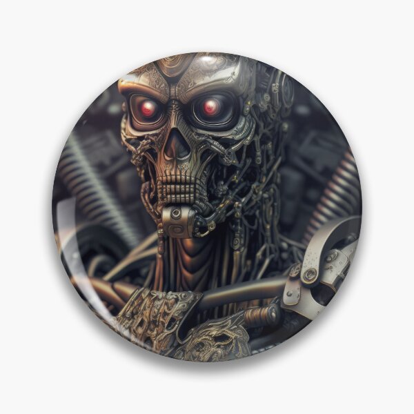 Item preview, Ancient Ninja Warrior Cyborg Terminator Skull from the Bronze Age designed and sold by ArtificialEye.