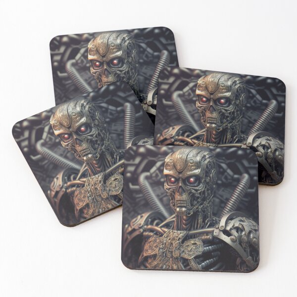 Item preview, Ancient Ninja Warrior Cyborg Terminator Skull from the Bronze Age designed and sold by ArtificialEye.