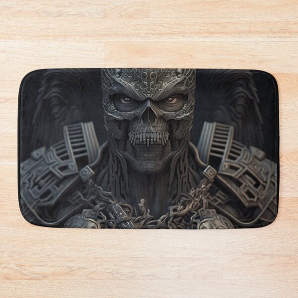 Item preview, Dark Cursed Ninja Warrior Cyborg Terminator Skull from the Bronze Age designed and sold by ArtificialEye.