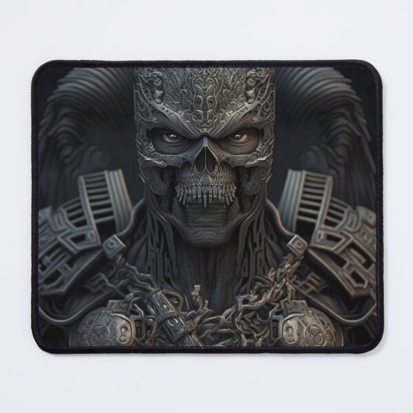 Item preview, Dark Cursed Ninja Warrior Cyborg Terminator Skull from the Bronze Age designed and sold by ArtificialEye.