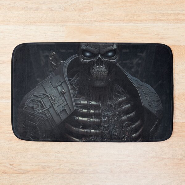 Item preview, Evil Undead Ninja Warrior Cyborg Terminator Skull from the Bronze Age designed and sold by ArtificialEye.