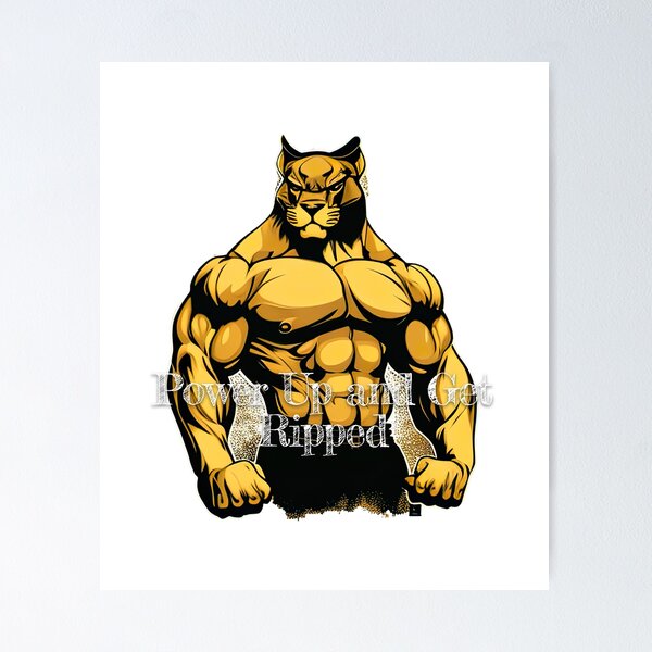 Item preview, Power Up and Get RippedDesignBodybuilding Fitness Gym Workout Exercise Merch Print Design designed and sold by tengamerx.