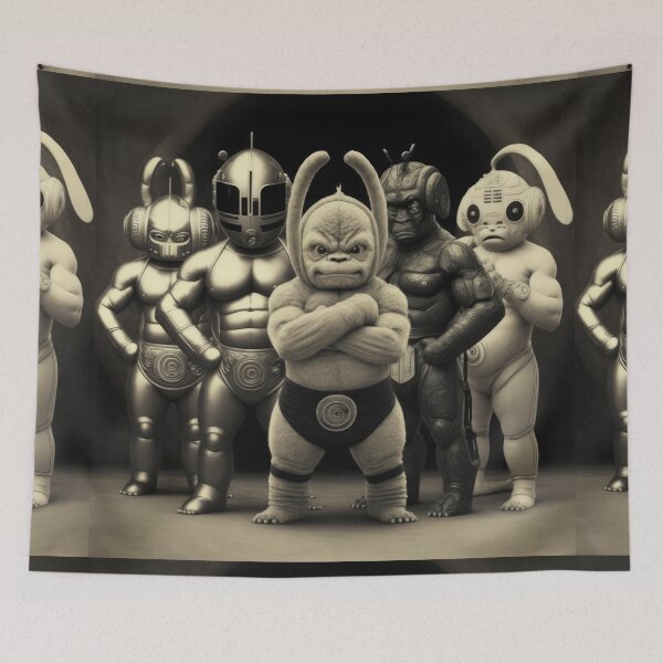 Item preview, 'Team Tubby' Muscle Bound Alien Race of Wrestling Warriors (Teletubby inspired) designed and sold by ArtificialEye.