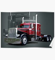 "Miss Behavin" 1990 Peterbilt Semi Truck Poster