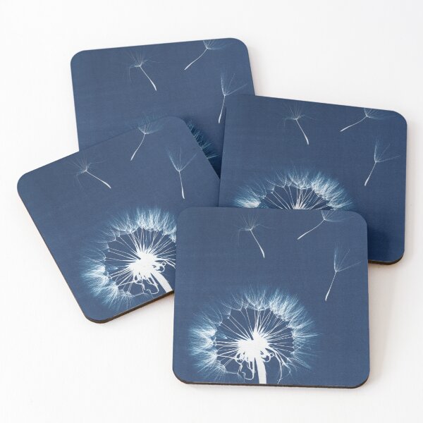 Item preview, Dandelion daisy wishes - blue and white cyanotype sunprint designed and sold by Blue Bower Art.