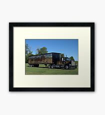 1973 Kenworth W900 Black and Gold Semi Truck Framed Print