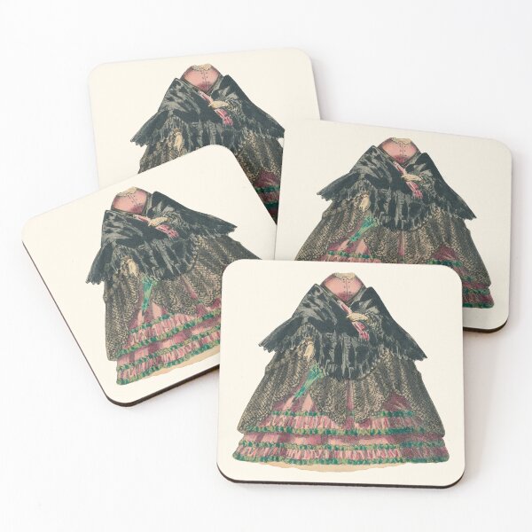 Item preview, Pink Dress with Black Shawl designed and sold by Archaicarts.