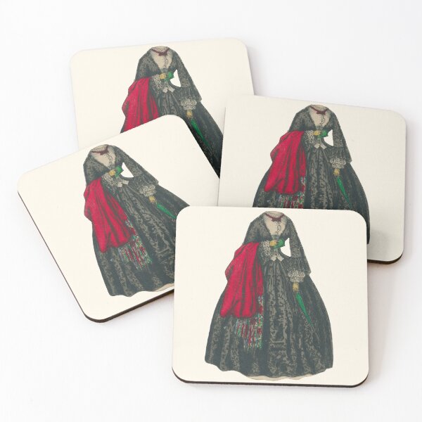 Item preview, Black Dress with Red Shawl designed and sold by Archaicarts.