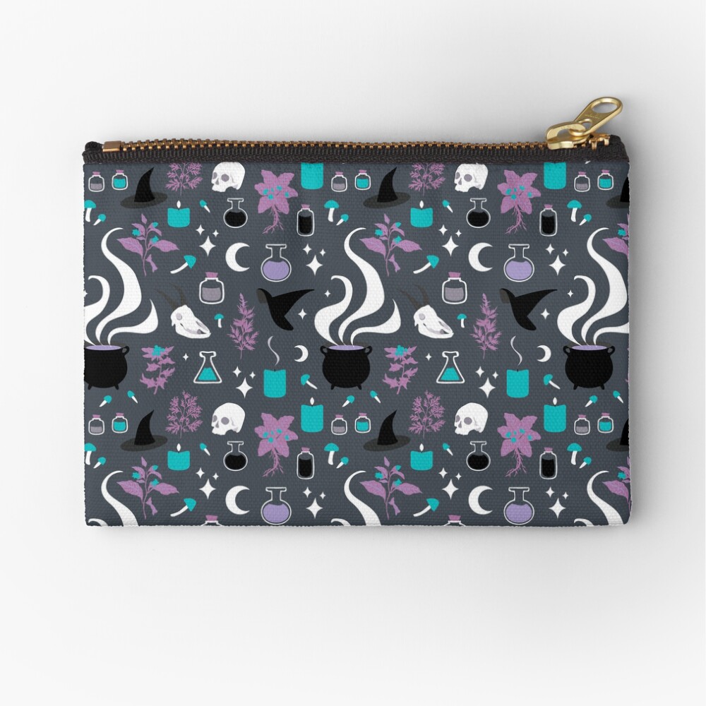 Witchy Pattern - Dark Zipper Pouch