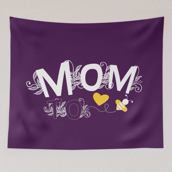 Item preview, Baby Reveal Mom To Be | Modern Pregnancy Announcement White Floral Typography With Yellow Bee And Heart designed and sold by Zazizu.