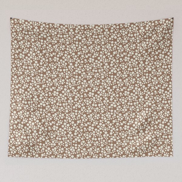 Item preview, MINI MICRO DITSY DAISY PRAIRIE VINTAGE RETRO FLORALS AND FLOWERS BROWN NEUTRAL designed and sold by blomastudios.
