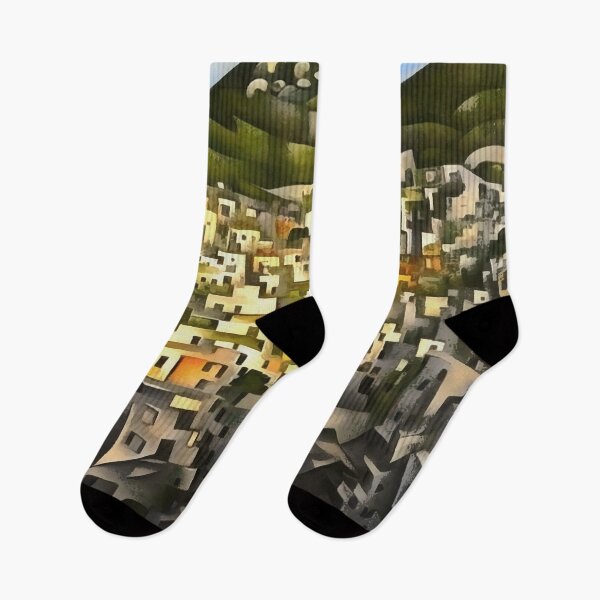 Item preview, Houses On The Hillside - Abstract Art Fethiye designed and sold by taiche.