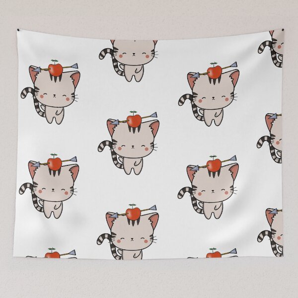 Item preview, Funny Tabby cat has an apple with an arrow through it designed and sold by Pet Station.